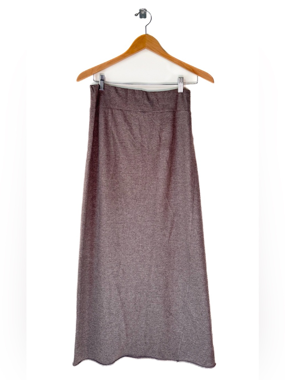 Labo Art - Wool Taupe Knit Coord Set Long Sleeve Sweater Top and Maxi Skirt - Picture 9 of 14